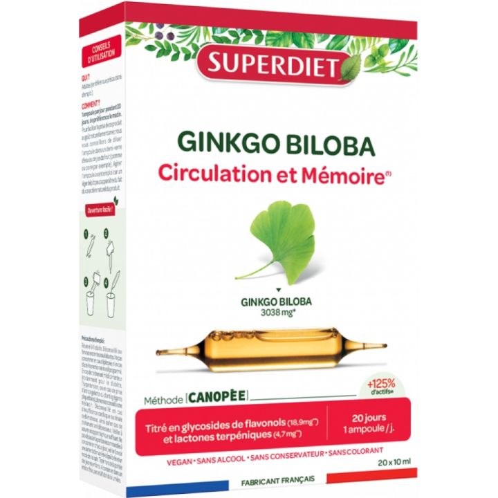 Ginkgo Biloba bio Super Diet - 20 Ampullen zu 15 ml