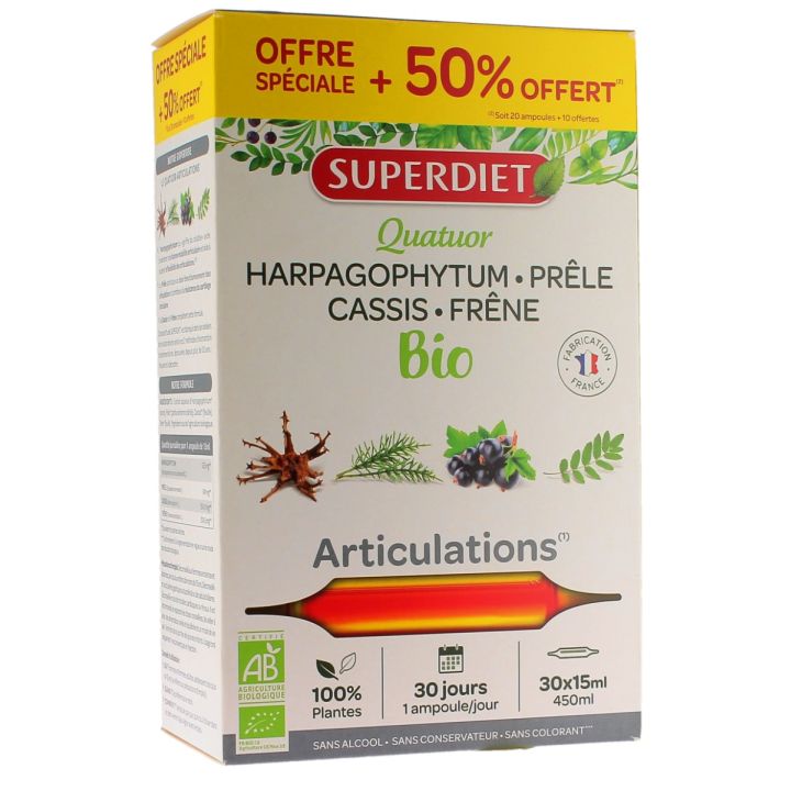 Quatuor Gelenke BIO Super Diet - Sonderangebot + 50% geschenkt 30x15ml