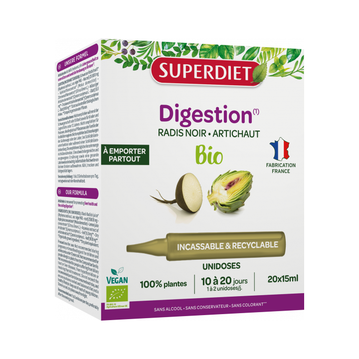 Schwarzer Rettich Artischocke Bio Superdiet - Box mit 20 Einzeldosen à 15ml