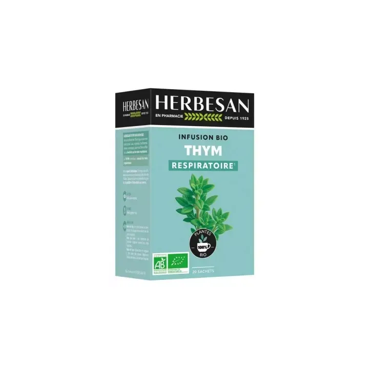 Thym-Atmungsinfusion bio Herbesan - Box mit 20 Beuteln