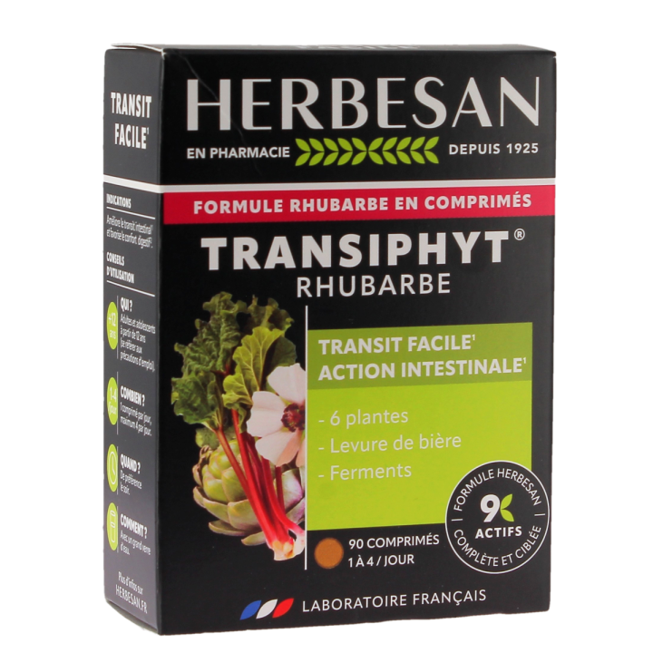 Transiphyt Rhabarber Herbesan - Packung mit 90 Tabletten