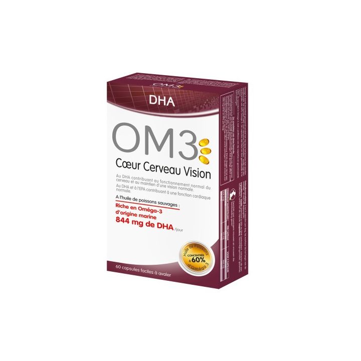 OM3 Herz Gehirn Vision Super Diet - Packung mit 60 Kapseln