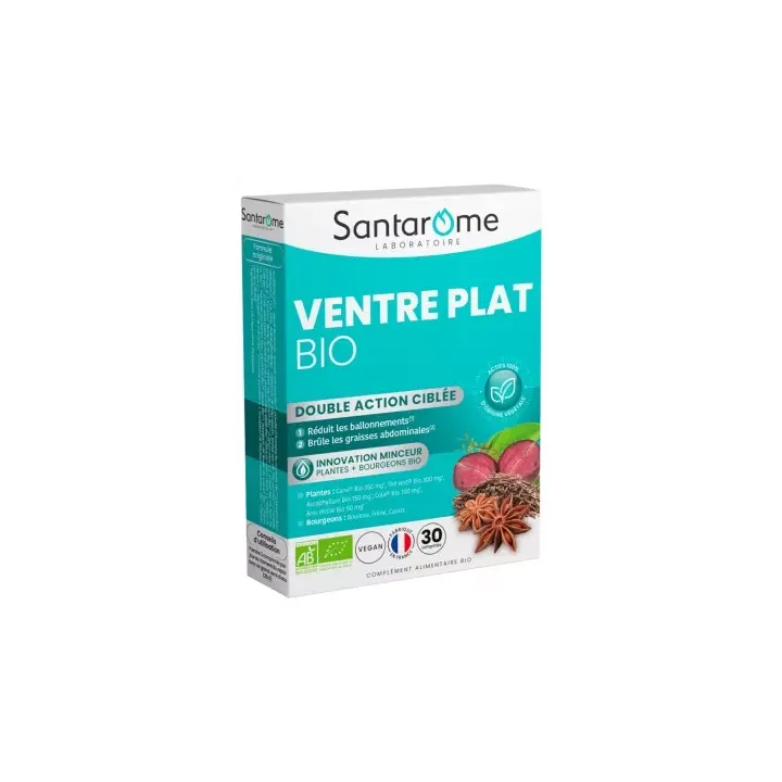 Flacher Bauch bio Santarome - Packung mit 30 Tabletten