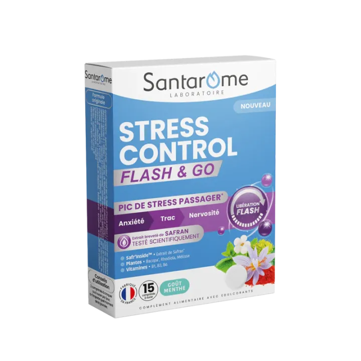 Stresskontrolle Flash&Go Santarome - Packung mit 15 Tabletten