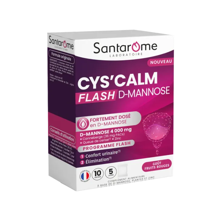 Cys'calm Flash D-Mannose Santarome - Packung mit 10 Beuteln
