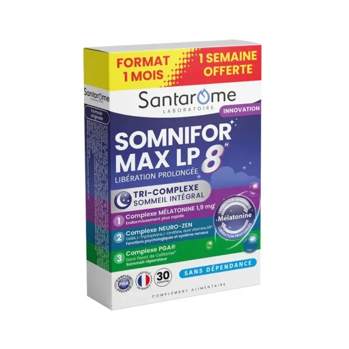 Somnifor max LP 8h Santarome - boite de 30 comprimés