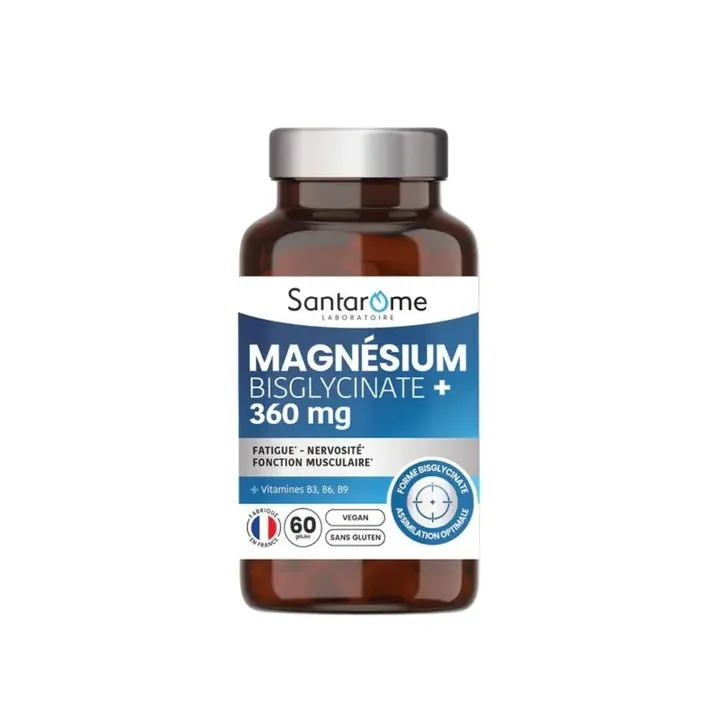 Magnésium bisglycinate+ 360mg Santarome - pot de 60 gélules