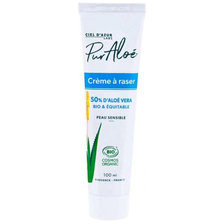 PurAloé Vera Bio-Rasiercreme Ciel D'Azur - Tube mit 100ml
