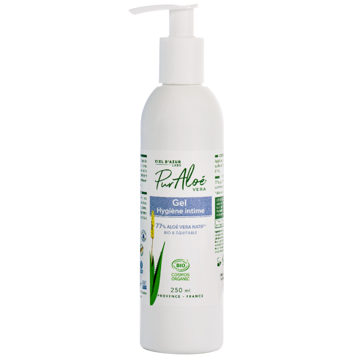 Intimgel Pflege Aloe Vera 77% Bio Reines Aloe - Flasche mit 250 ml