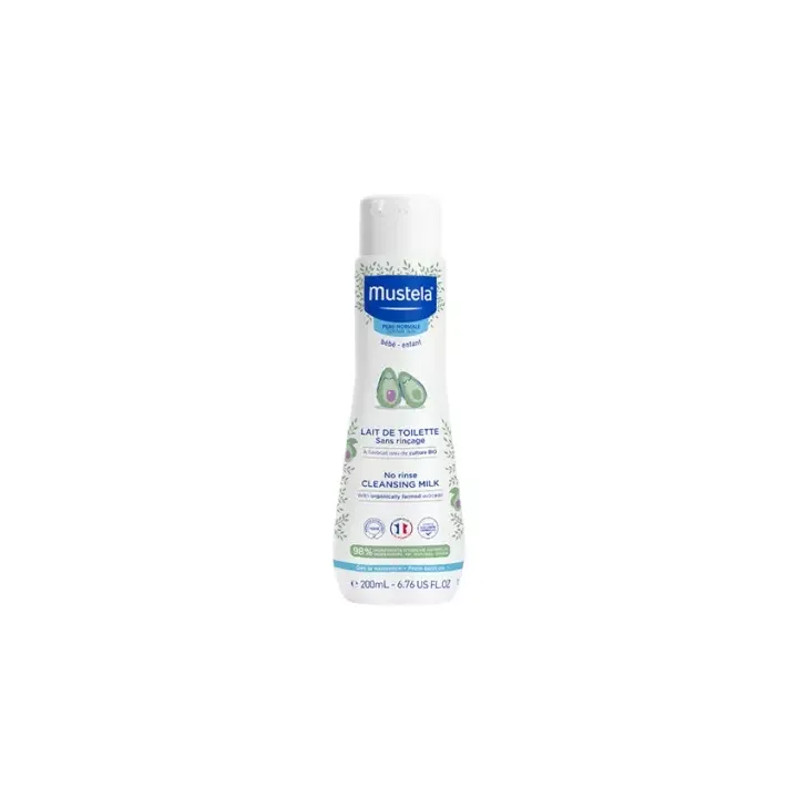 Mustela Reinigungswasser ohne Abspülen für normale Haut von Babys und Kindern - Flasche mit 200 ml
