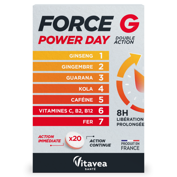 Force G Power Day Vitavea - Packung mit 20 Tabletten