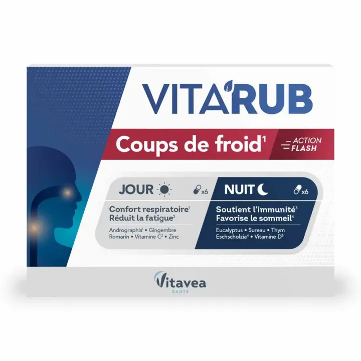 Vita'Rub Erkältungsbeschwerden Vitavea - Packung mit 12 Kapseln