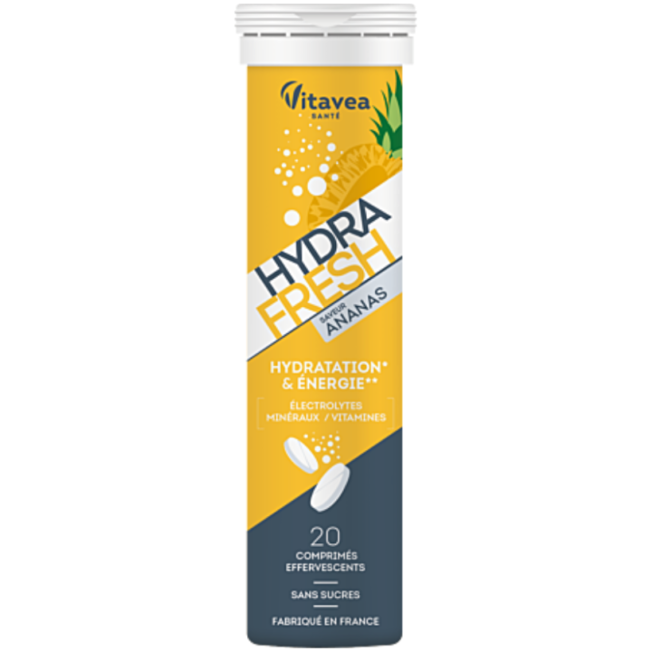 Hydra Fresh Ananasgeschmack Vitavea - Tube mit 20 Brausetabletten