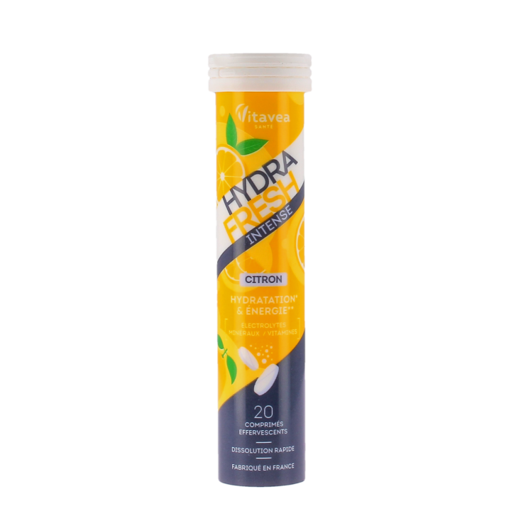 Hydrafresh intense Zitronengeschmack Hydratation & Energie Vitavea - Tube mit 20 Brausetabletten