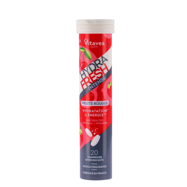 Hydrafresh intense rote Früchte Hydratation & Energie Vitavea - Tube mit 20 Brausetabletten