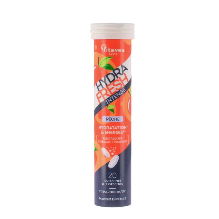 Hydrafresh intense Pfirsich Hydratation & Energie Vitavea - Tube mit 20 Brausetabletten
