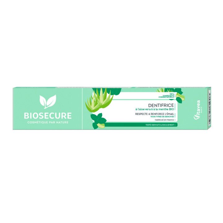 Aloe Vera und Bio-Minze Zahnpasta Bio Secure - 75ml Tube