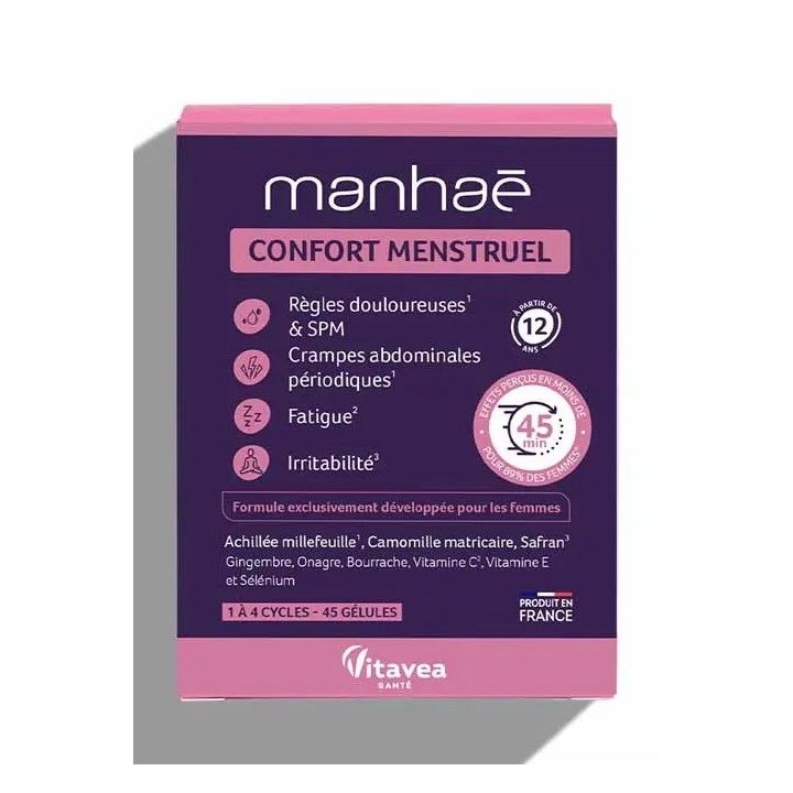 Manhaé Menstruationskomfort Vitavea - Packung mit 45 Kapseln
