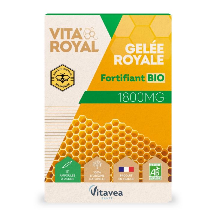 Vita'Royal Bio-Gelee Royale 1800 mg Vitavea - Packung mit 10 Ampullen