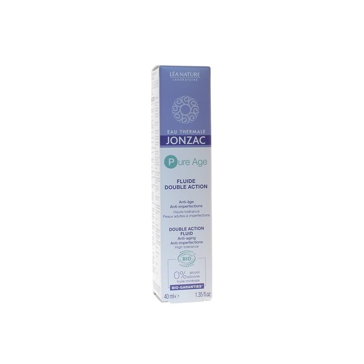 Pure Age Flüssigkeit mit doppelter Wirkung gegen Alterung/Unreinheiten bio Thermalwasser Jonzac - Tube mit 40ml