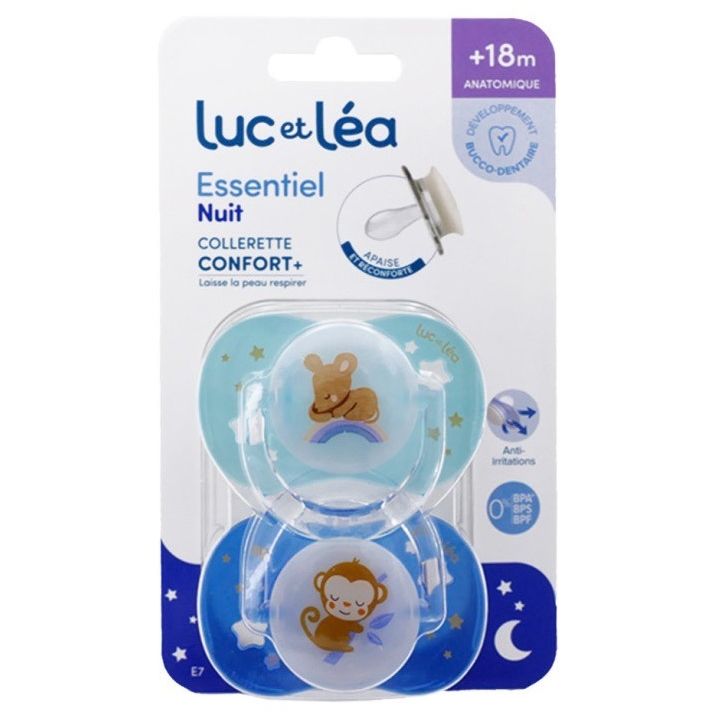 Essentieller Nacht-Schnuller +18 Monate Luc und Léa - 2er-Pack Schnuller