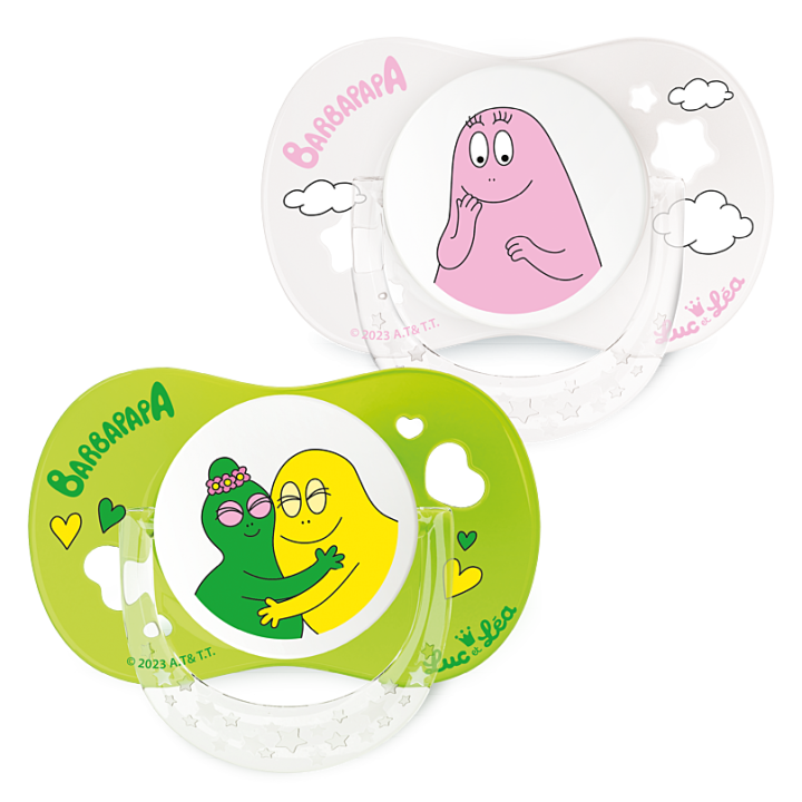 Limitierte Auflage Barbapapa Schnuller 6/18 Monate Luc und Léa - Set mit 2 Schnullern