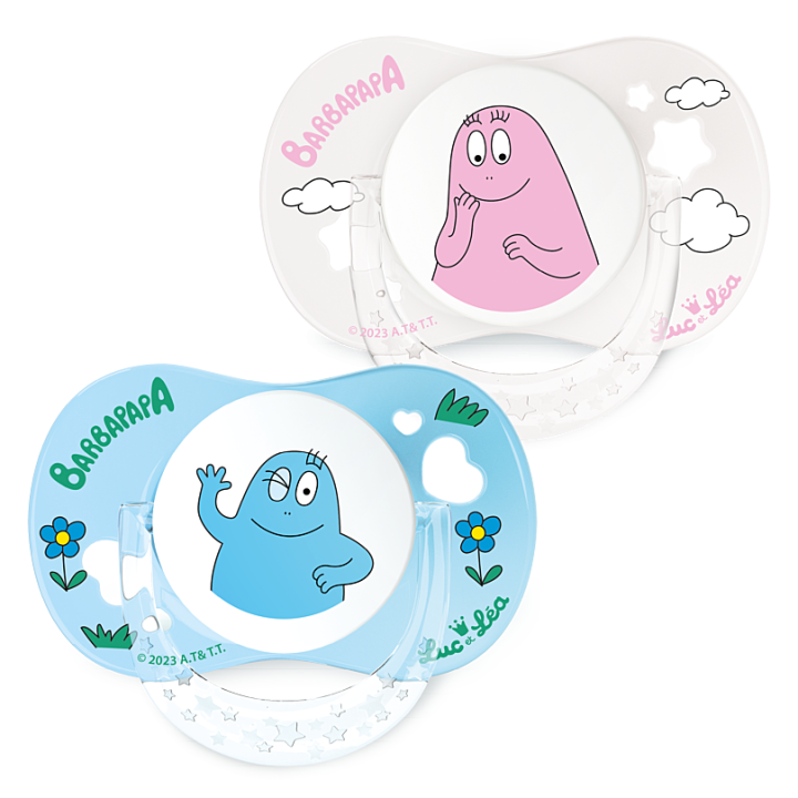 Limitierte Auflage Barbapapa Schnuller 0-6 Monate Luc und Léa - Set mit 2 Schnullern
