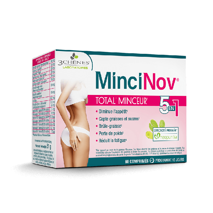 MinciNov Total Abnehmen 5 in 1 3 Eichen - Packung mit 60 Tabletten