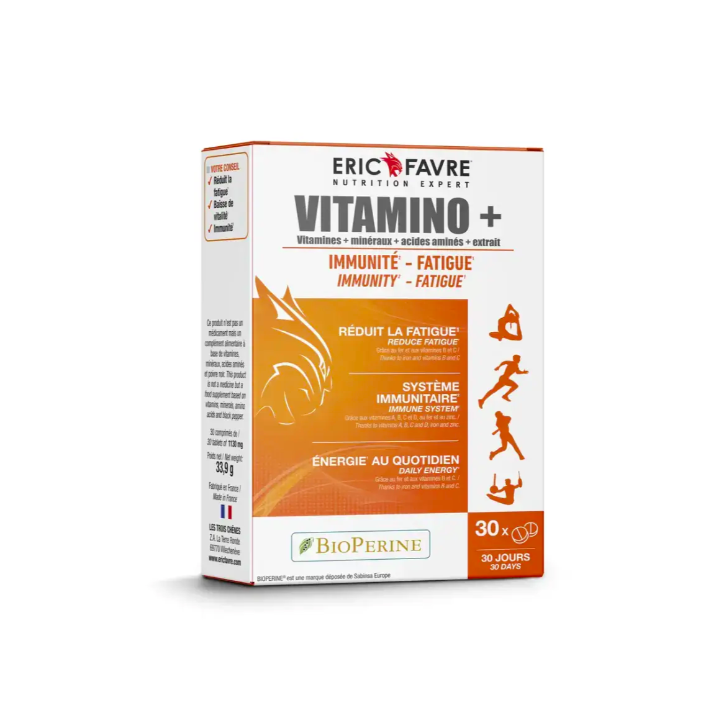 Vitamino+ Immunität-Müdigkeit Eric Favre - Packung mit 30 Tabletten