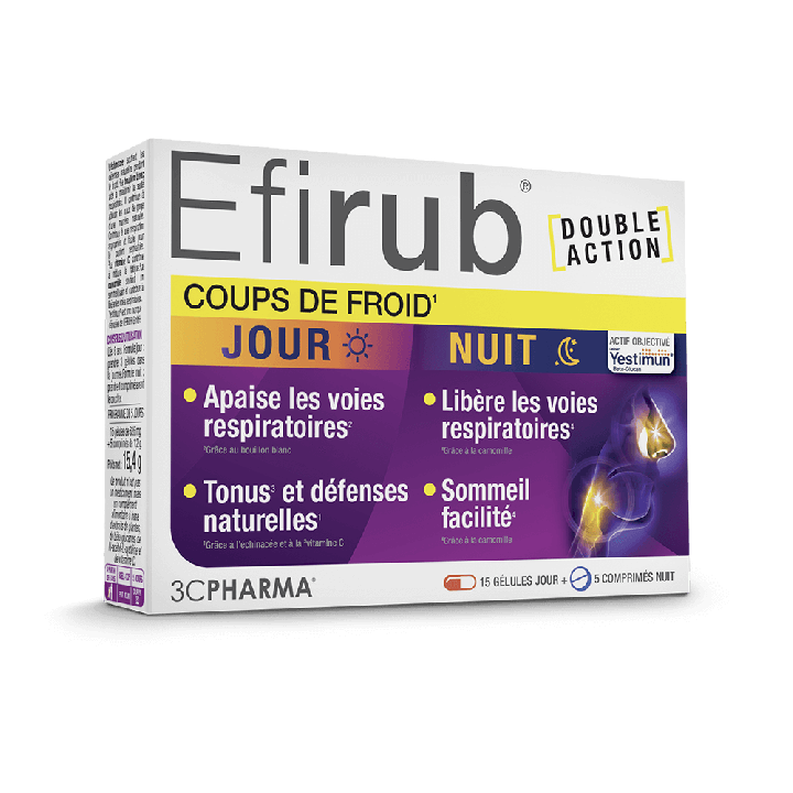 Efirub Tag/Nacht 3C Pharma - Packung mit 15 Kapseln + 5 Tabletten
