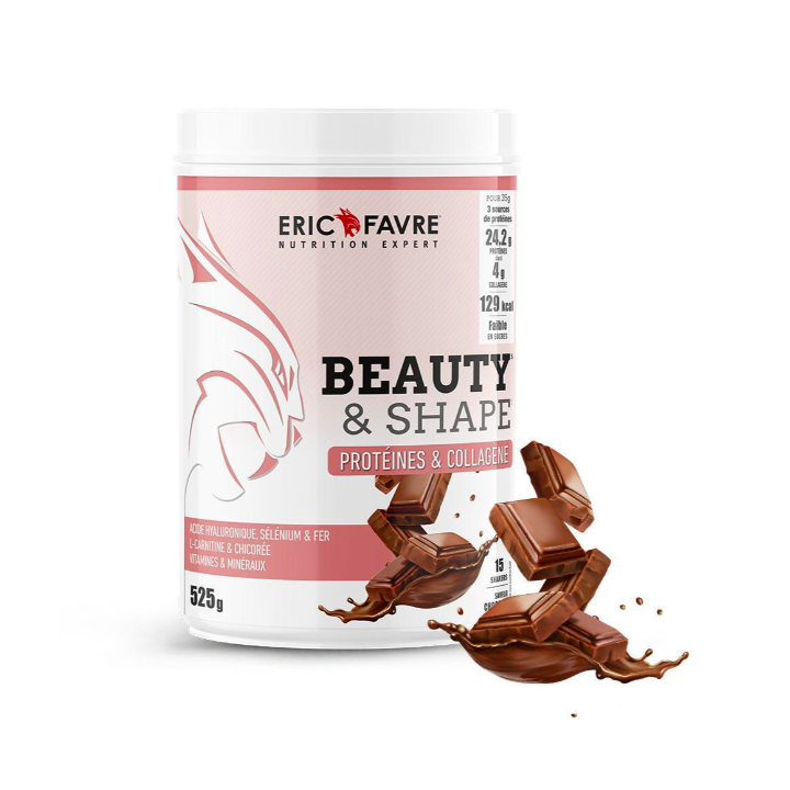 Beauty&shape Proteine und Kollagen Schokoladengeschmack Eric Favre - 525g Dose