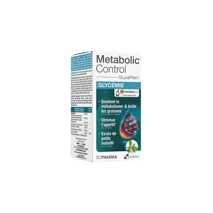 Metabolische Kontrolle Blutzucker 3C Pharma - Dose mit 60 Kapseln