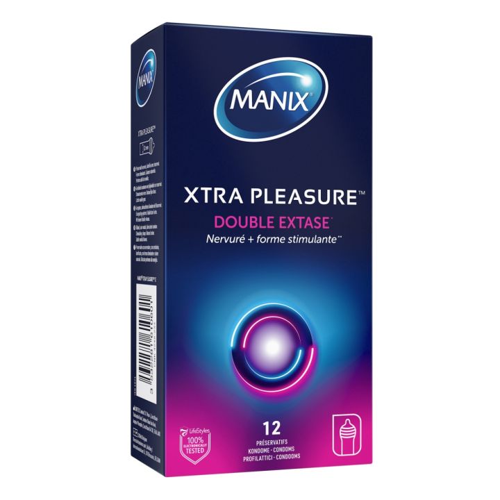 XTRA Pleasure Doppelte Ekstase Manix - Schachtel mit 12 Kondomen
