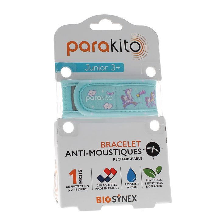Wiederaufladbares Anti-Mücken-Armband Junior Einhorn Para Kito - 1 Armband + 2 Nachfüllungen