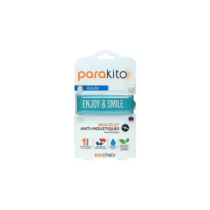 Mückenabwehrarmband Enjoy and smile Parakito - 1 Armband und 2 Nachfüllungen