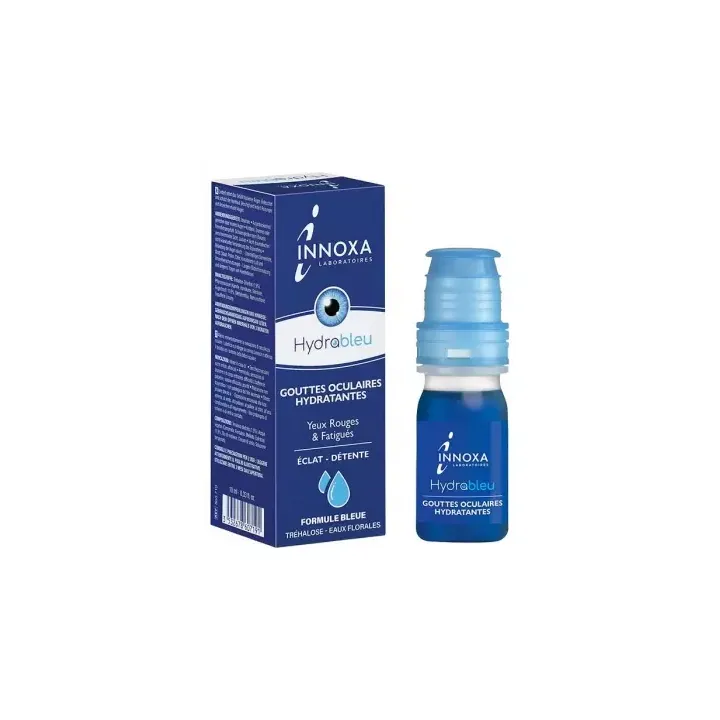 Feuchtigkeitstropfen für rote und müde Augen, blaue Formel Innoxa - Flasche mit 10 ml
