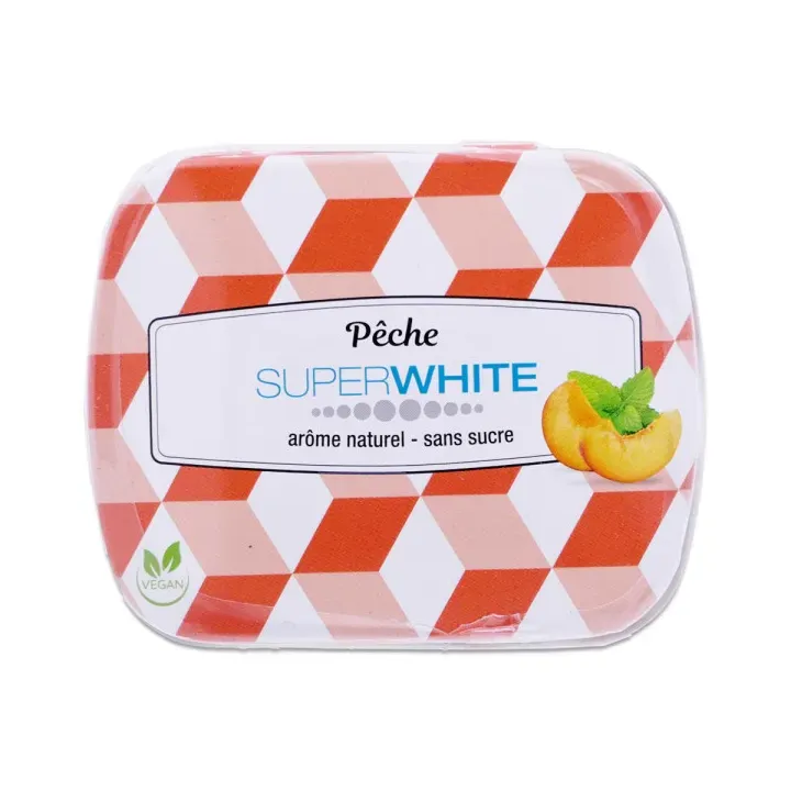 Pfirsich Pastillen Superwhite - Packung mit 50 Pastillen
