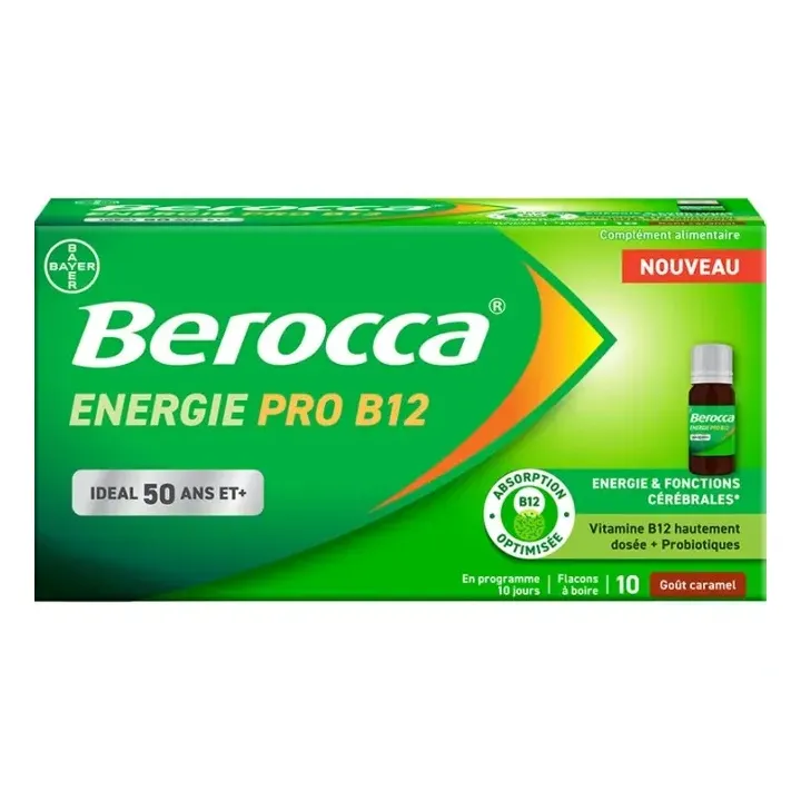Berocca Energie Pro B12 Bayer - Packung mit 10 Fläschchen