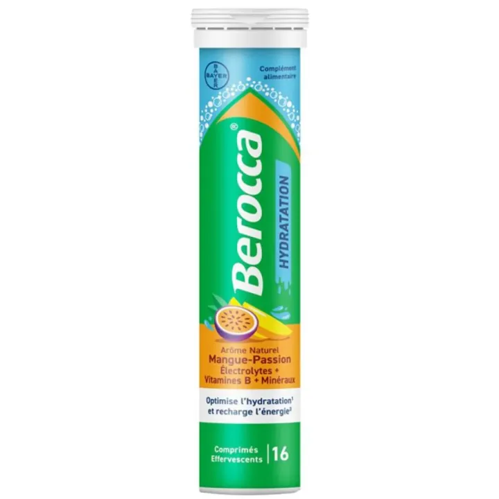 Berocca Hydration natürliche Aromen Mango Passionsfrucht - 16 Brausetabletten
