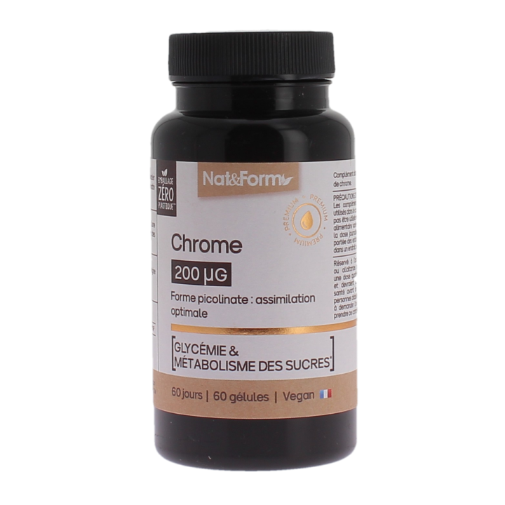Chrome Picolinat 200 g Nat&form - Dose von 60 Kapseln
