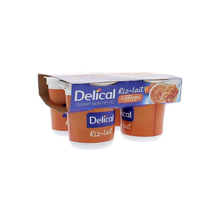 Delical Milchreis HP/HC Karamellgeschmack - 4 Becher à 200g
