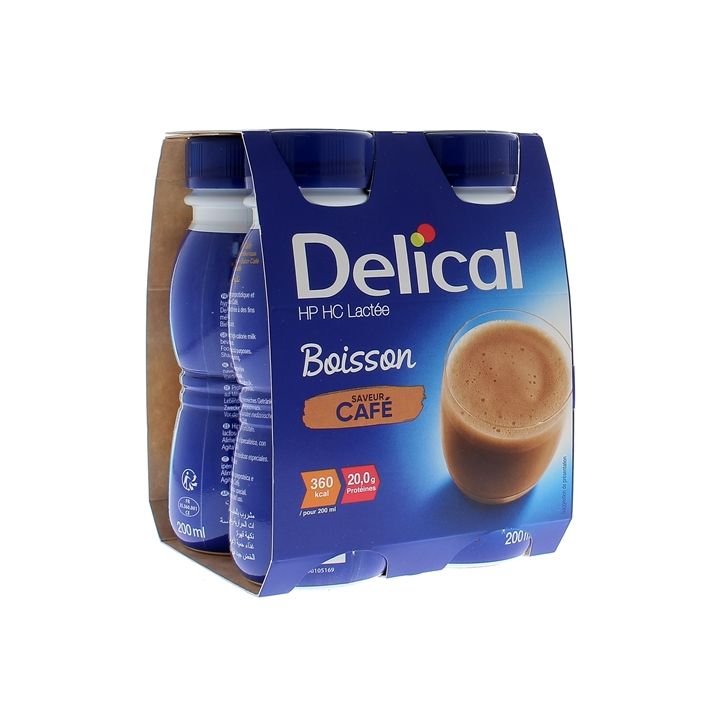 Delical HP/HC Milchgetränk mit Kaffeegeschmack - 4 Flaschen à 200 ml