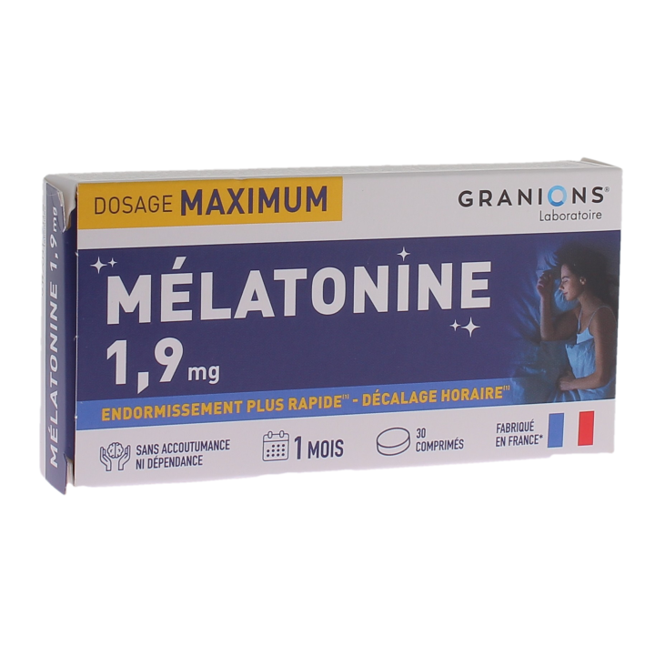 Melatonin 1,9 mg Höchstdosis Granions - Packung mit 30 Tabletten