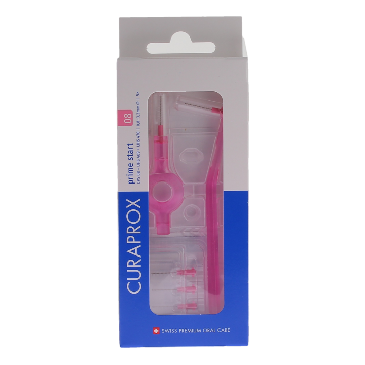Set von Interdentalbürsten Prime Start Größe 08 Curaprox - Packung mit 5 Bürsten