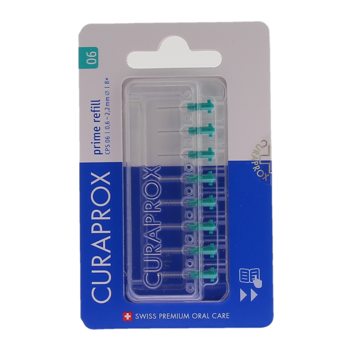 Prime Nachfüllpack für Interdentalbürsten Größe 06 Curaprox - Schachtel mit 8 Nachfüllungen