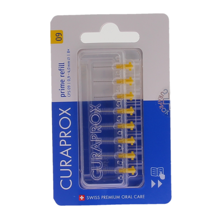 Prime Nachfüllpack für Interdentalbürsten Größe 09 Curaprox - Packung mit 8 Nachfüllungen