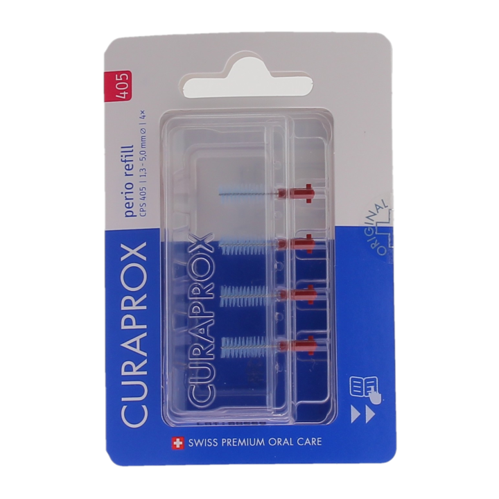 Wiederaufladbare Interdentalbürsten Größe 405 perio Nachfüllpackung Curaprox - Packung mit 4 Nachfüllungen