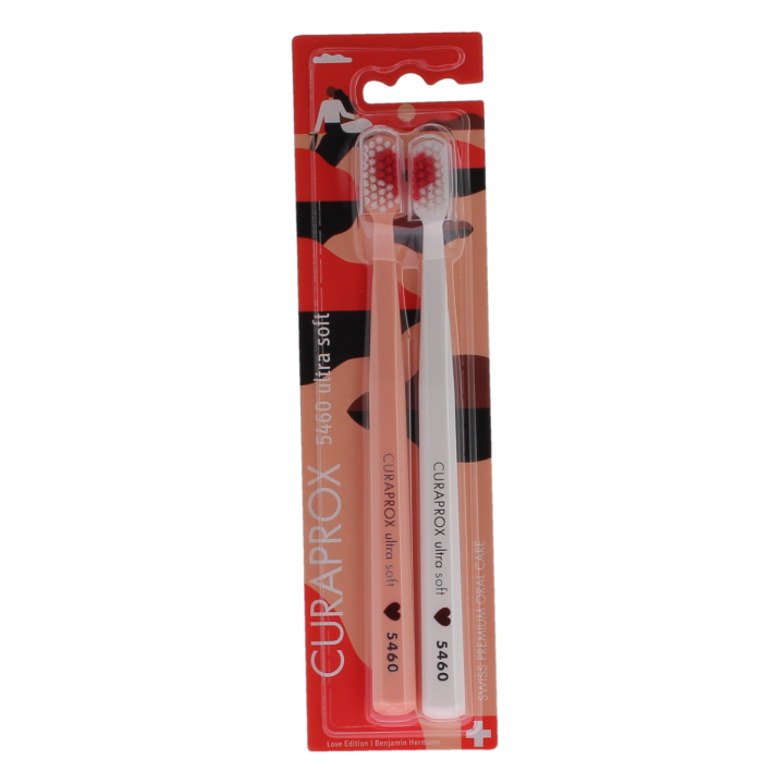 Zahnbürste cs 5460 ultra soft duo love Curaprox - Set mit 2 Zahnbürsten