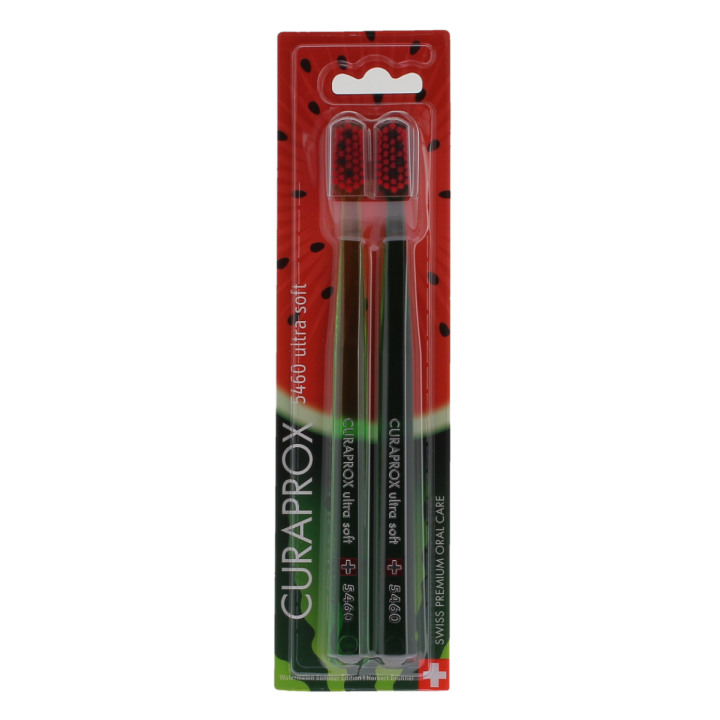Zahnbürste cs 5460 ultra soft Wassermelone Curaprox - Set mit 2 Zahnbürsten