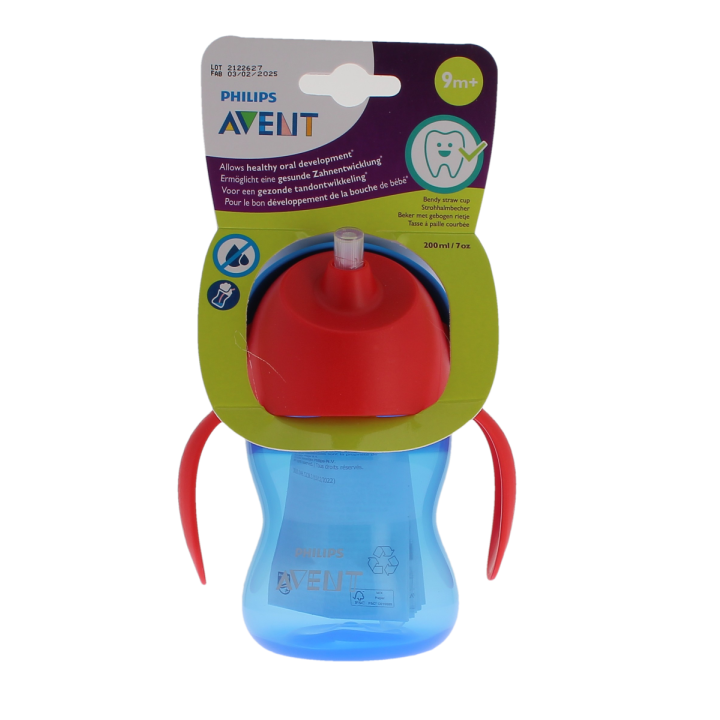 Avent Becher mit Strohhalm blau 9 Monate und älter Philips - Becher mit 200ml